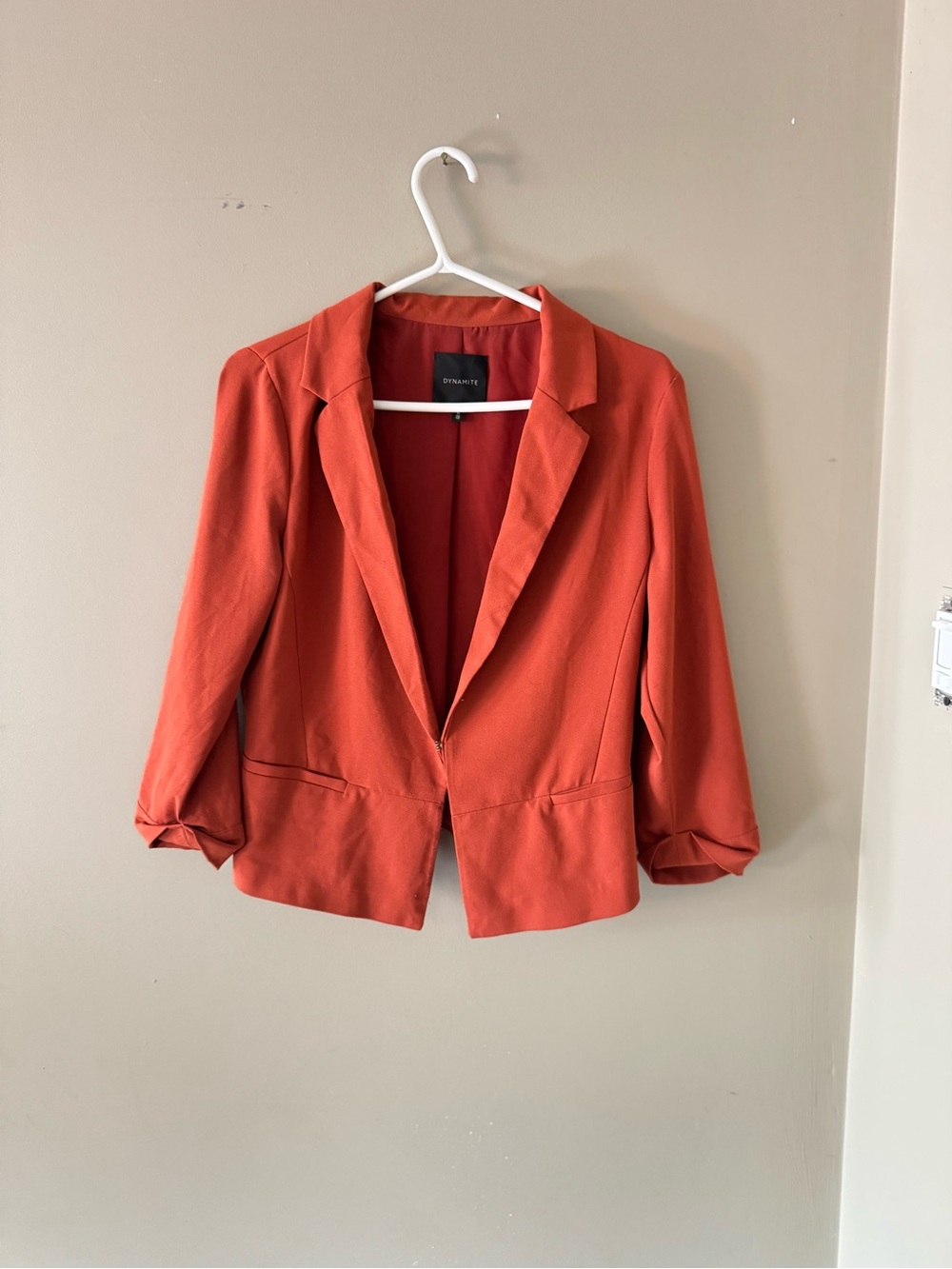 Dynamite Orange Tailored Blazer Jacket